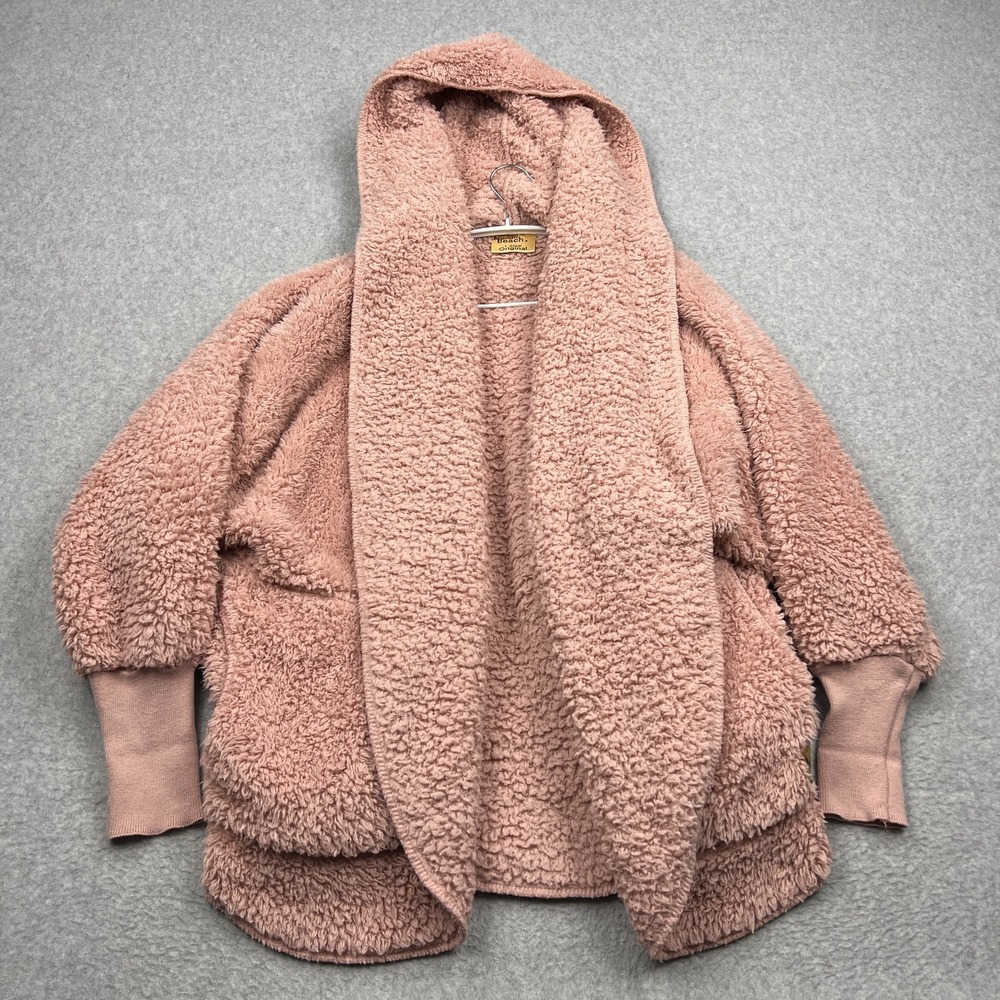Nordic Beach Wrap Women's One Size Pink‎ Sherpa Fleece Soft Cozy Hooded Cardigan